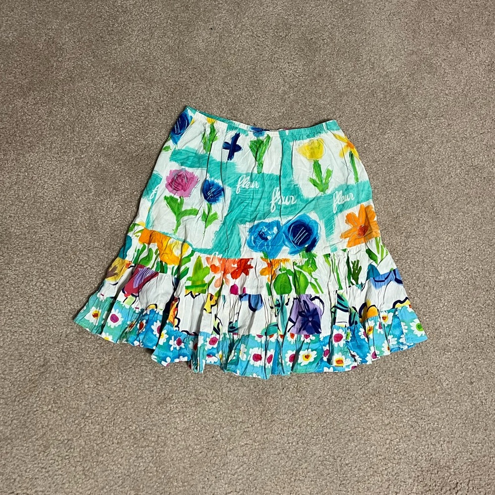Vintage Jams World Colorful Floral Mini Skirt
